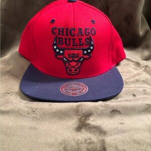 Mitchell & Ness Red and Blue Chicago Bulls Hat